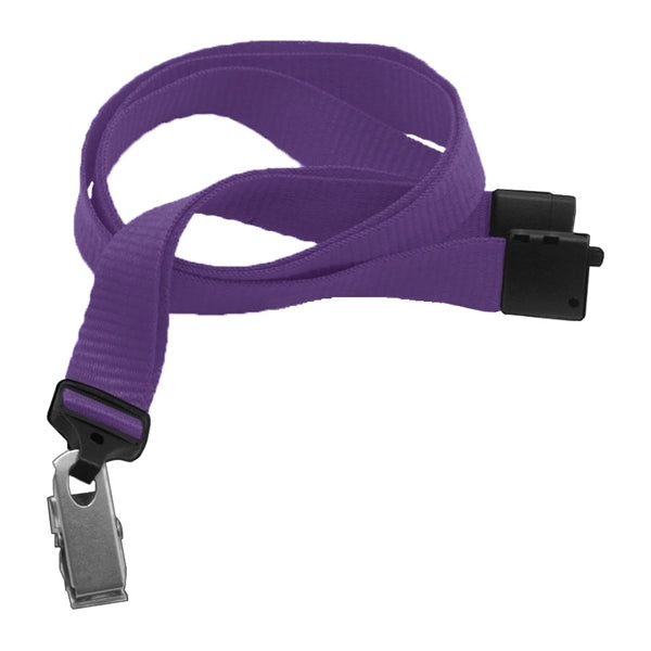 5/8" Blank Breakaway Lanyards with Bulldog Clip, Flat Ribbed