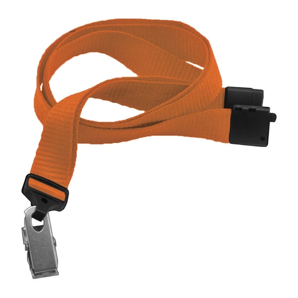 5/8" Blank Breakaway Lanyards with Bulldog Clip, Flat Ribbed