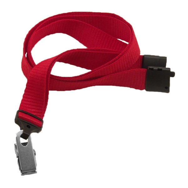 5/8" Blank Breakaway Lanyards with Bulldog Clip, Flat Ribbed