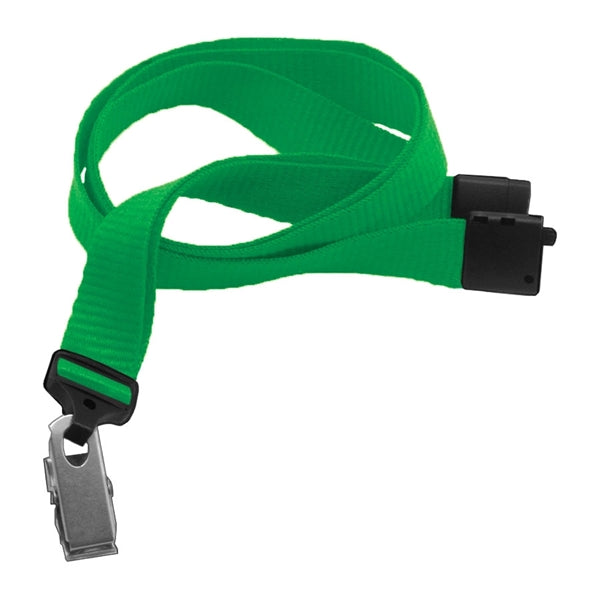 5/8" Blank Breakaway Lanyards with Bulldog Clip, Flat Ribbed