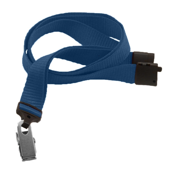 5/8" Blank Breakaway Lanyards with Bulldog Clip, Flat Ribbed