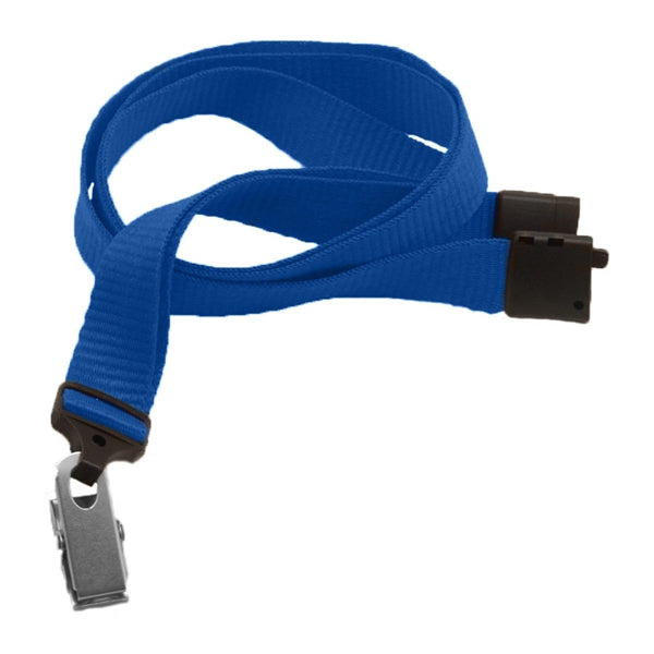 5/8" Blank Breakaway Lanyards with Bulldog Clip, Flat Ribbed