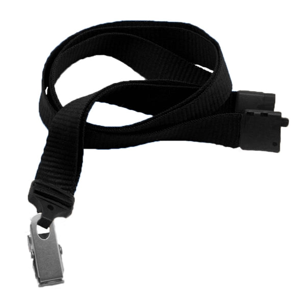 5/8" Blank Breakaway Lanyards with Bulldog Clip, Flat Ribbed