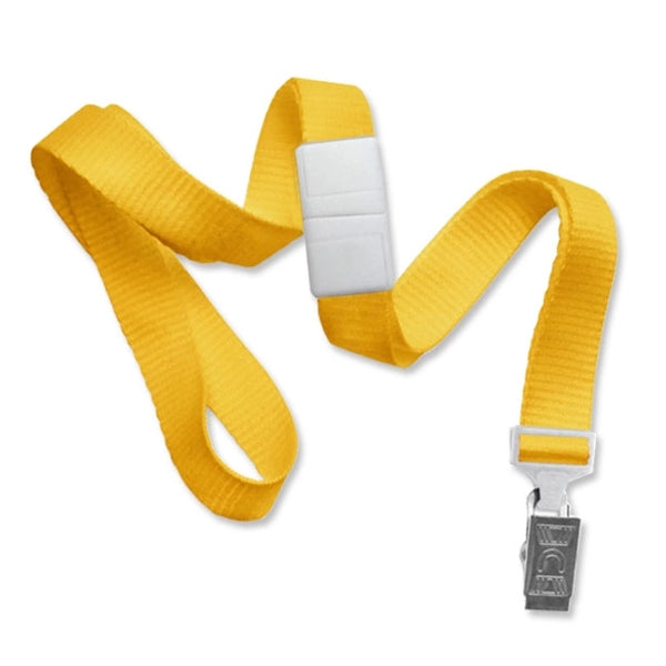 5/8" Blank Breakaway Lanyards with Bulldog Clip, Flat Ribbed