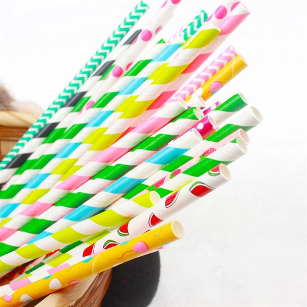Rainbow Colorful Paper drinking straws