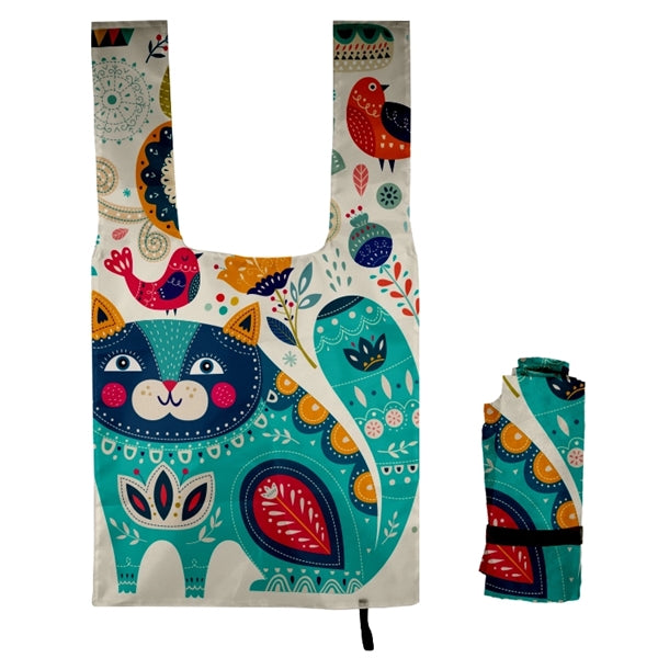 Roll-Up Grocery Tote w/Elastic Tie-Full Color Print All Over