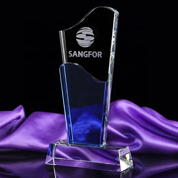 Optical Crystal Wave Blue Award