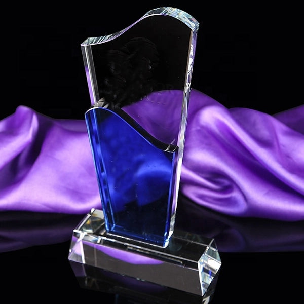 Optical Crystal Wave Blue Award