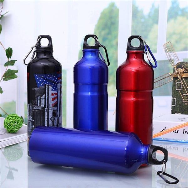 16oz Aluminum Sports Drink Bottle With Carabiner