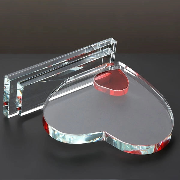 Heart Shape Clear Crystal Award Trophy