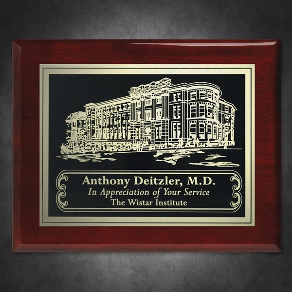 Aberdeen Rosewood Plaque with Lasered Plate