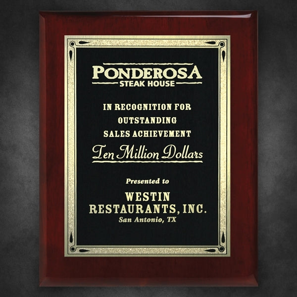 Aberdeen Rosewood Plaque with Lasered Plate
