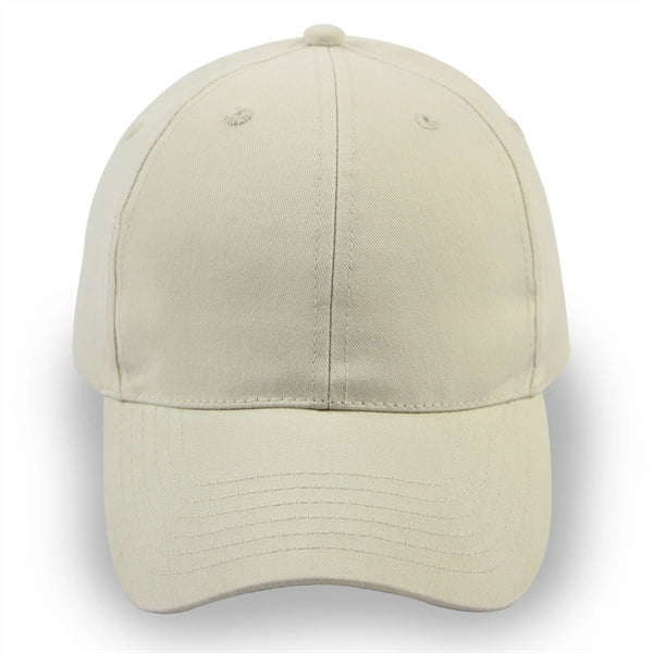 6 Panel Structured Classic Baseball Cap, Cotton Twill