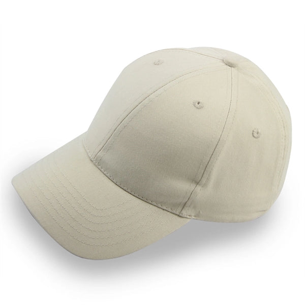 6 Panel Structured Classic Baseball Cap, Cotton Twill