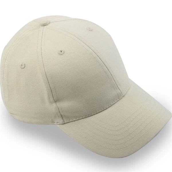 6 Panel Structured Classic Baseball Cap, Cotton Twill
