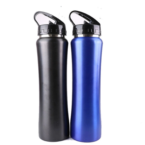 21 oz single wall metal sport bottle with straw