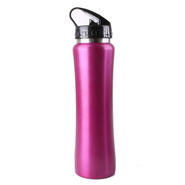 21 oz single wall metal sport bottle with straw