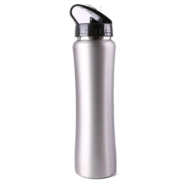 21 oz single wall metal sport bottle with straw