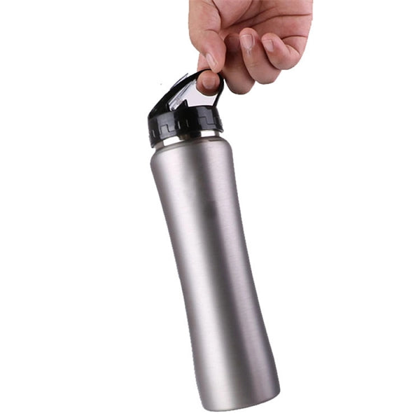 21 oz single wall metal sport bottle with straw