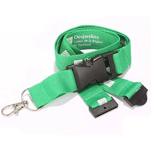 3/4" Polyester Lanyard w/ Buckle Release & Safety Break