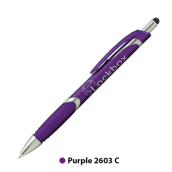 Spectrum Metallic with Stylus Plastic Pen (1 Color Imprint)