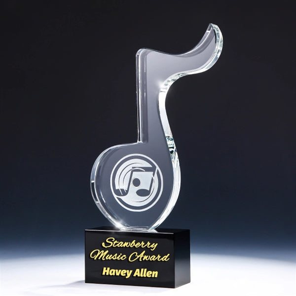 Glass Music Award on Engraved Black Base