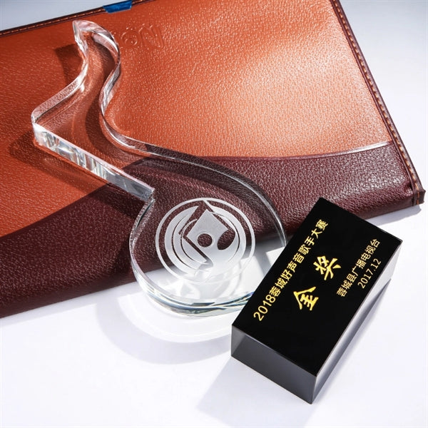 Glass Music Award on Engraved Black Base