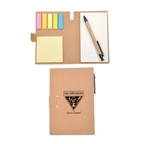 Eco Handy Notebook with Sticky Notes and Flags