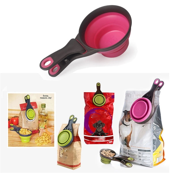 3 In 1 Pet Food Scoop Measuring Cup & Bag Clip