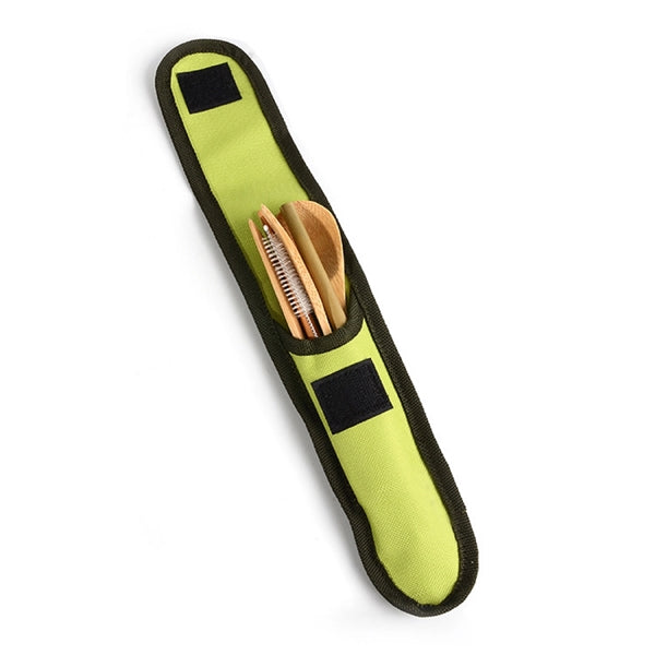 Bamboo Travel Utensil Set With Carrying Case