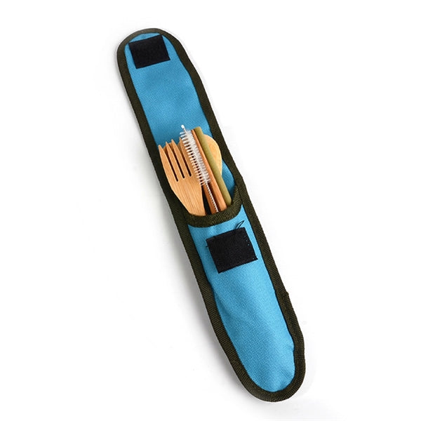 Bamboo Travel Utensil Set With Carrying Case