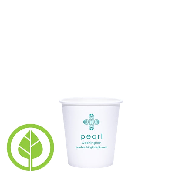 4 oz. Eco-Friendly PLA Single Wall White Paper Hot Cup