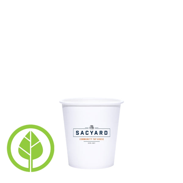 4 oz. Eco-Friendly PLA Single Wall White Paper Hot Cup