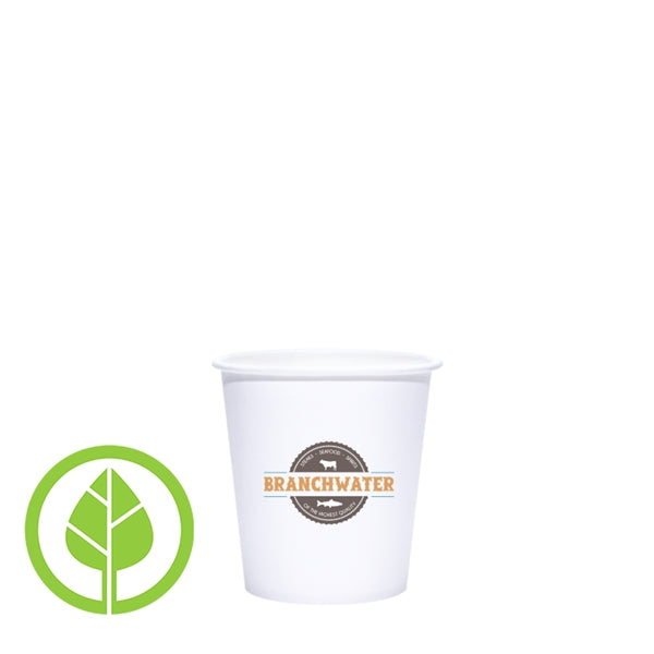 4 oz. Eco-Friendly PLA Single Wall White Paper Hot Cup