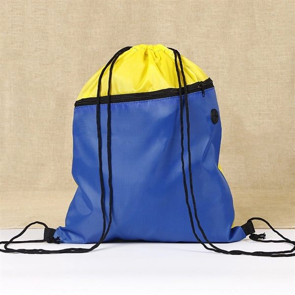 Zippered Sports Drawstring Backpack