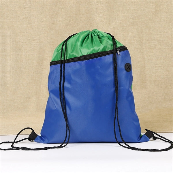 Zippered Sports Drawstring Backpack
