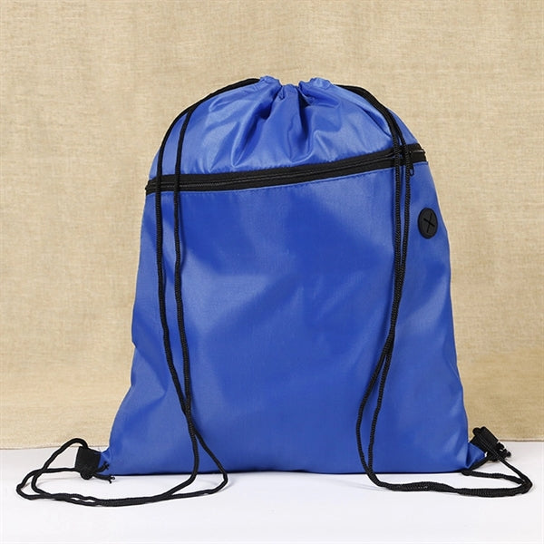 Zippered Sports Drawstring Backpack