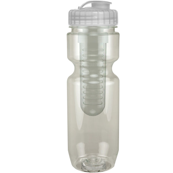 22 oz. Translucent Bike Bottle with Flip Top Lid & Infuser