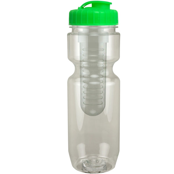 22 oz. Translucent Bike Bottle with Flip Top Lid & Infuser