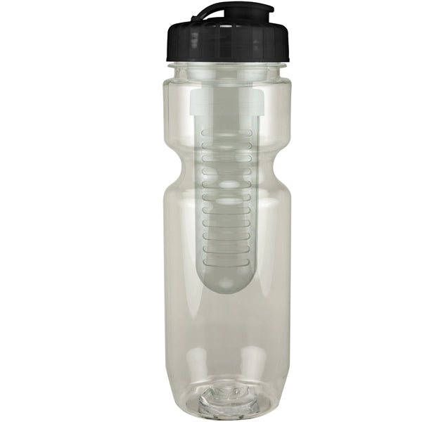 22 oz. Translucent Bike Bottle with Flip Top Lid & Infuser