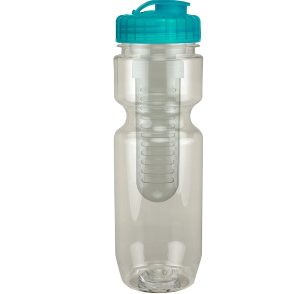 22 oz. Translucent Bike Bottle with Flip Top Lid & Infuser