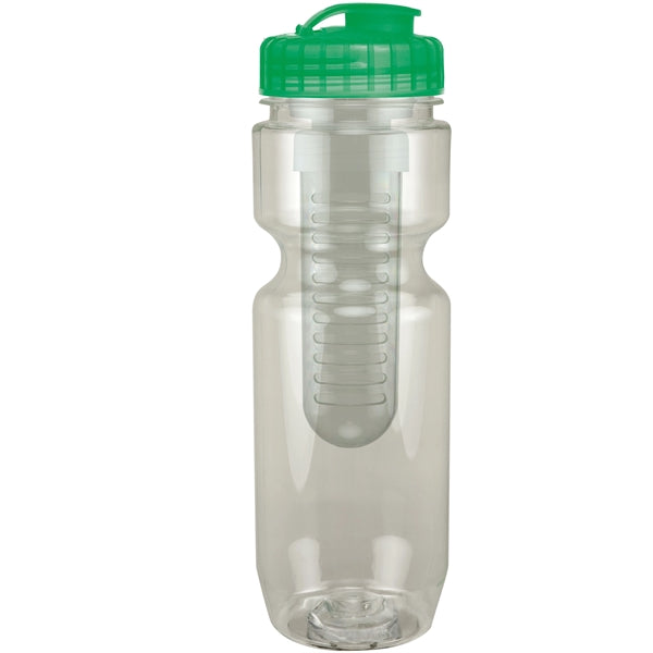 22 oz. Translucent Bike Bottle with Flip Top Lid & Infuser
