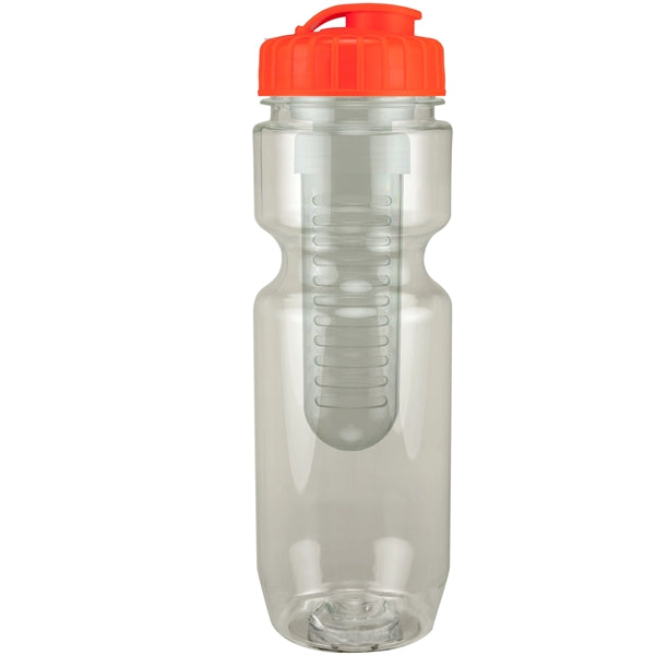 22 oz. Translucent Bike Bottle with Flip Top Lid & Infuser