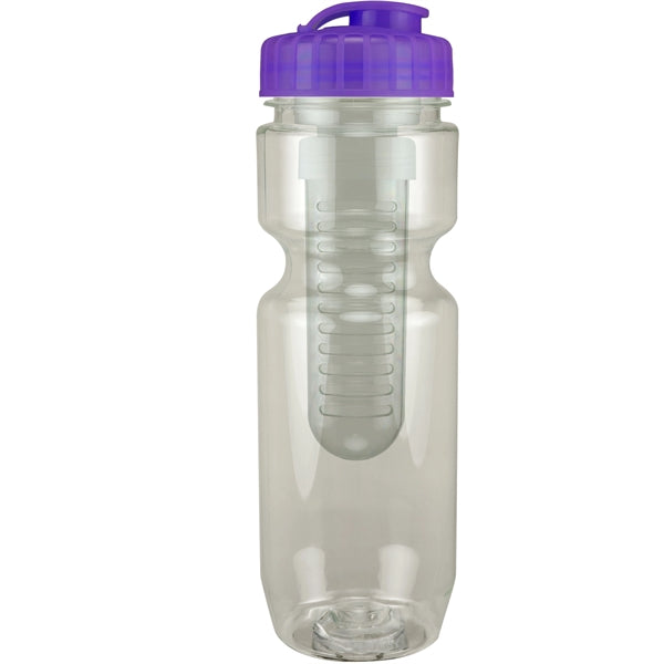 22 oz. Translucent Bike Bottle with Flip Top Lid & Infuser