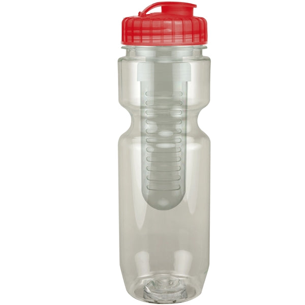 22 oz. Translucent Bike Bottle with Flip Top Lid & Infuser