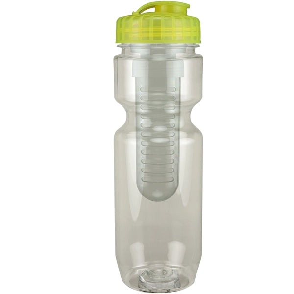 22 oz. Translucent Bike Bottle with Flip Top Lid & Infuser