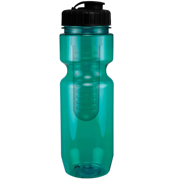 22 oz. Translucent Bike Bottle with Flip Top Lid & Infuser