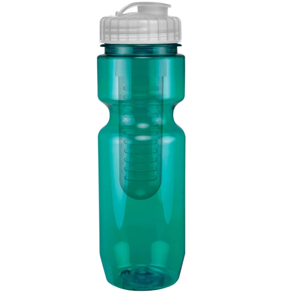 22 oz. Translucent Bike Bottle with Flip Top Lid & Infuser