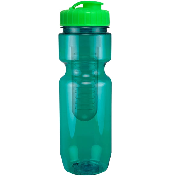 22 oz. Translucent Bike Bottle with Flip Top Lid & Infuser