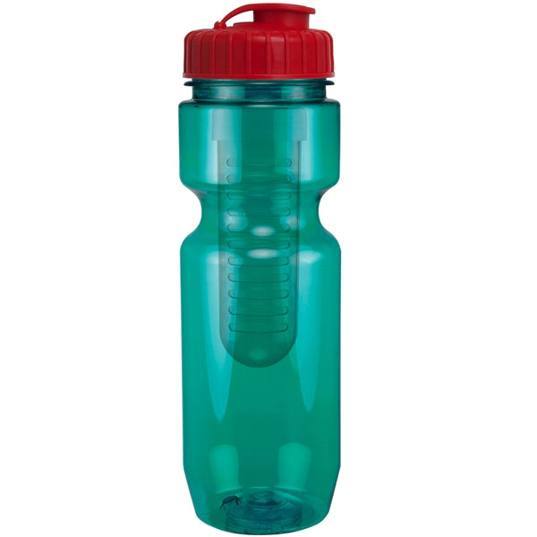 22 oz. Translucent Bike Bottle with Flip Top Lid & Infuser